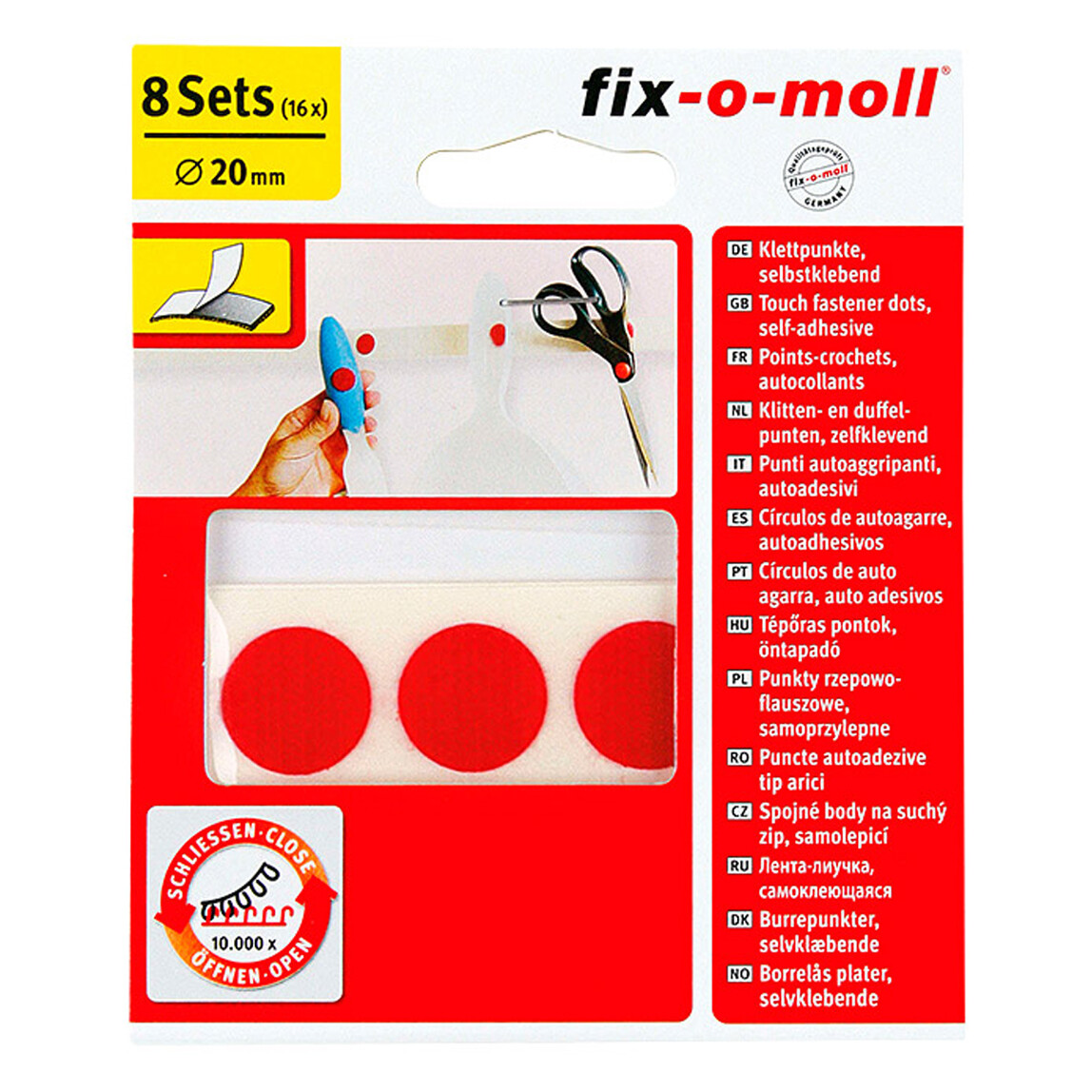    Fix-o-moll Cırtbant Nokta Kırmızı 20 mm 8 S  