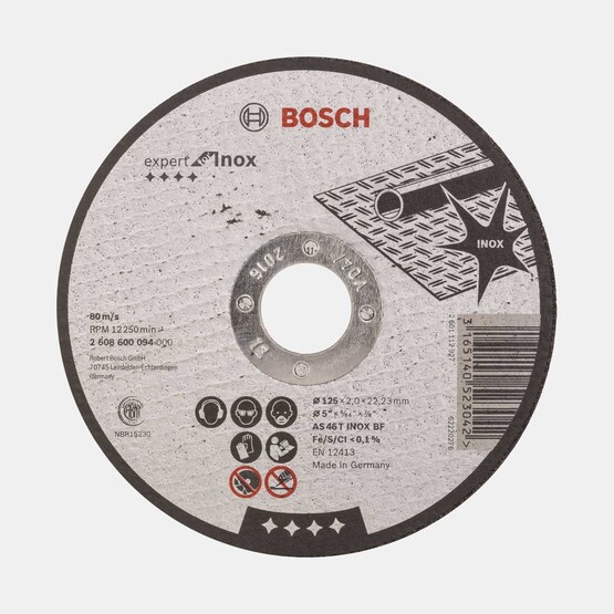 Bosch Kesme Taşı 125x2 mm Inox Düz  