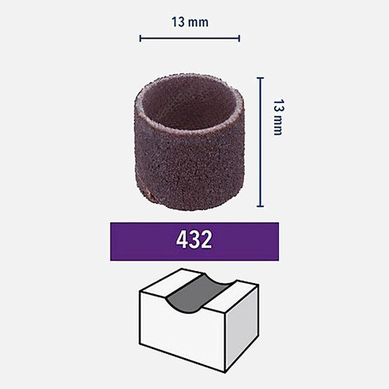 13 mm Çaplı 120 Kum Kalınlıklı Zımpara Şeridi 6'lı 