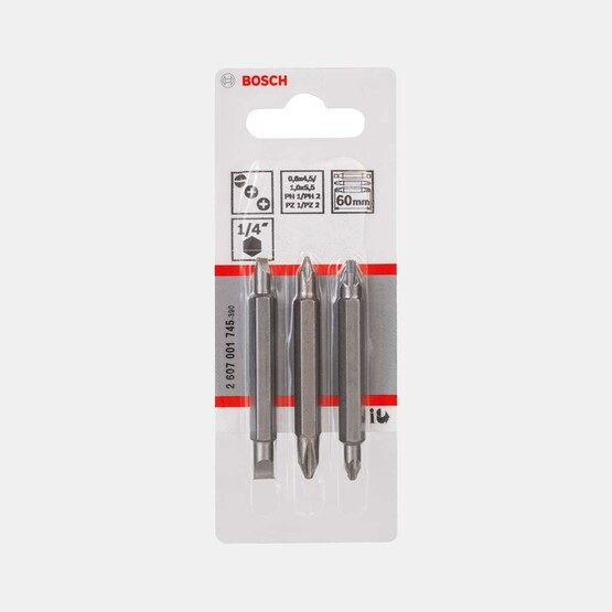 Bosch Set Vidalama Uçları Çifttarf 0,6x4,5 - 1,0x5,5 mm  Ph1-Ph2Pz2,1 