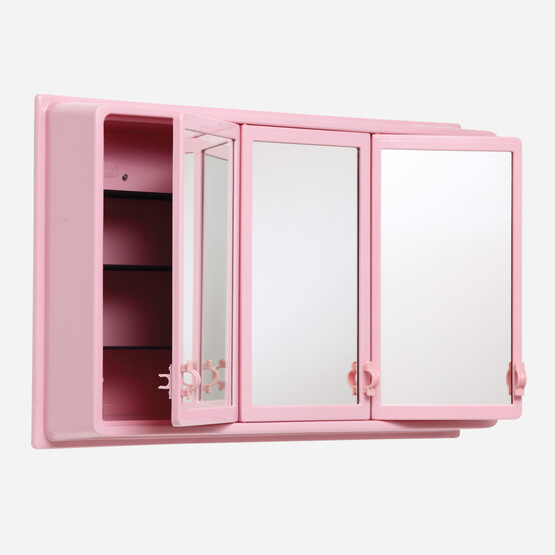 Venüs  Aynalı 78 cm Banyo Dolabı Üst Modül Pembe