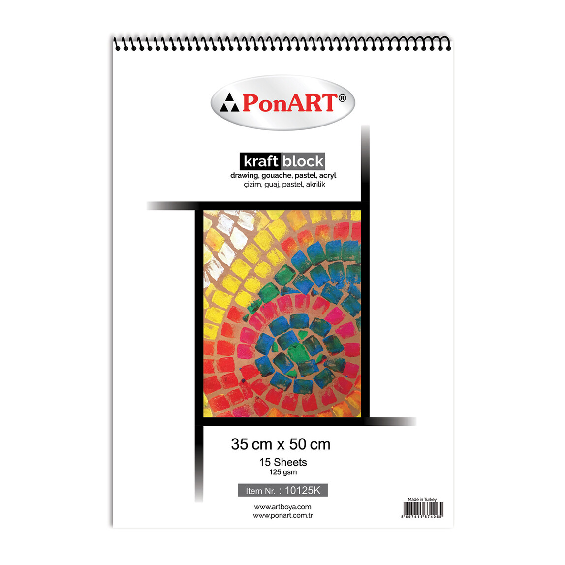    PonArt  10 125K Kraft Blok 125gr 15 Yaprak 