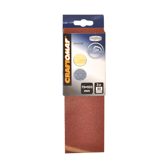 Craftomat 3'lü 75X533 mm Zımpara Bandı 