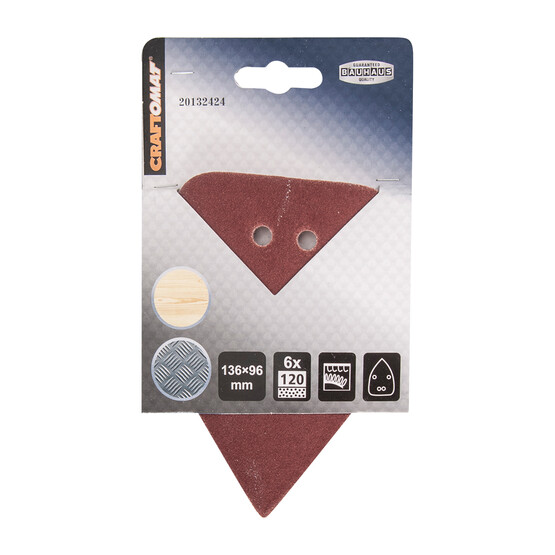 Craftomat 6'lı K120 136 mm Cırtlı Zımpara Tabanı  