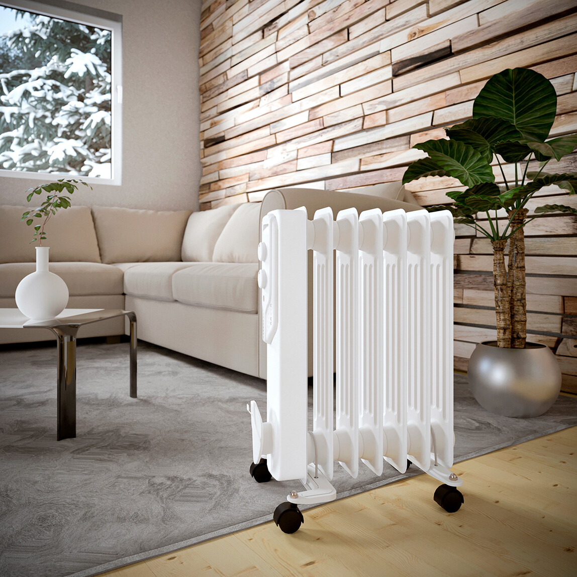    Voltomat Termostatlı 2000 W 9 Dilim Yağlı Radyatör Beyaz   