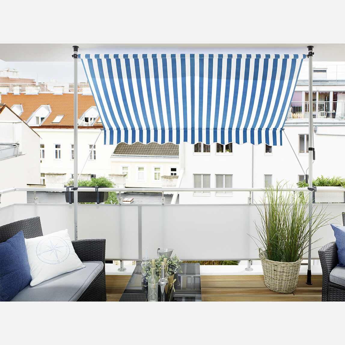    Sunfun Teleskopik Tente Mavi-Beyaz 250x130 cm  