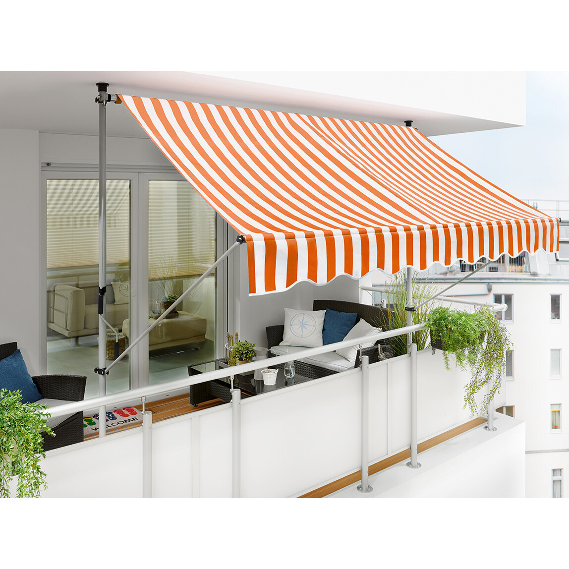    Sunfun Teleskopik Tente Turuncu-Beyaz 250x150 cm  