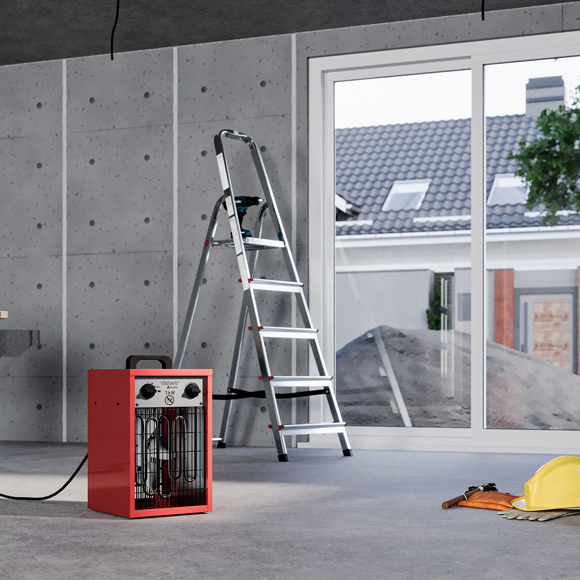    Voltomat 3000W Termostatlı Şantiye Isıtıcısı  