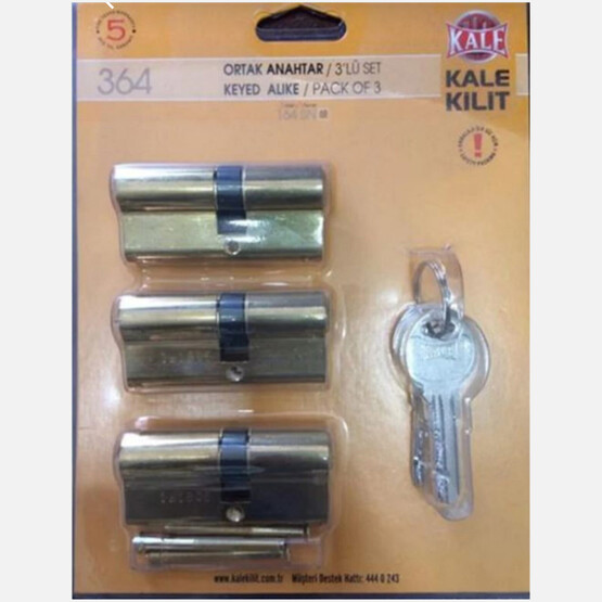 Kale Kilit Sistem Silindir 68 mm Üçlü 