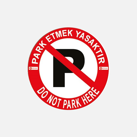İş Koruma Vidalı Levha Sticker Etiketi 2'li - Park Yasak 
