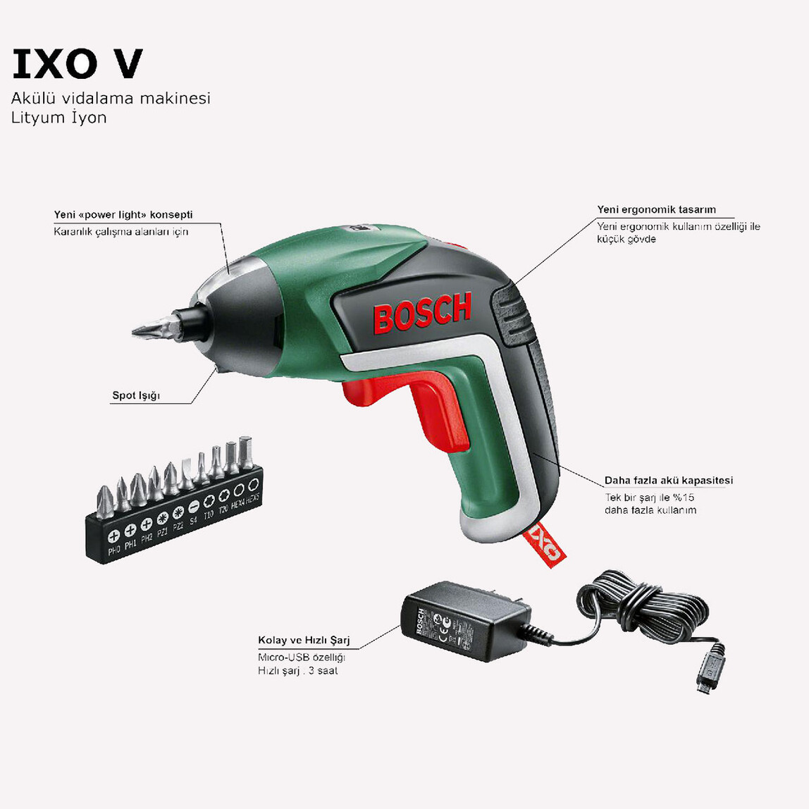    Bosch IxO V 3.6V Akülü Vidalama  