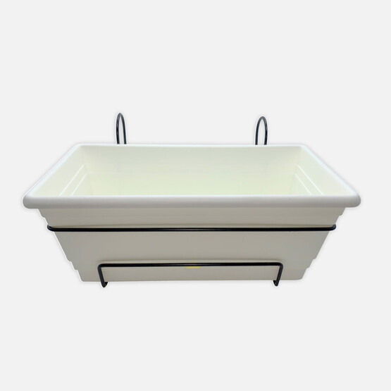 Üçsan Ferforjeli Saksı 40cm Beyaz Ürgüp 