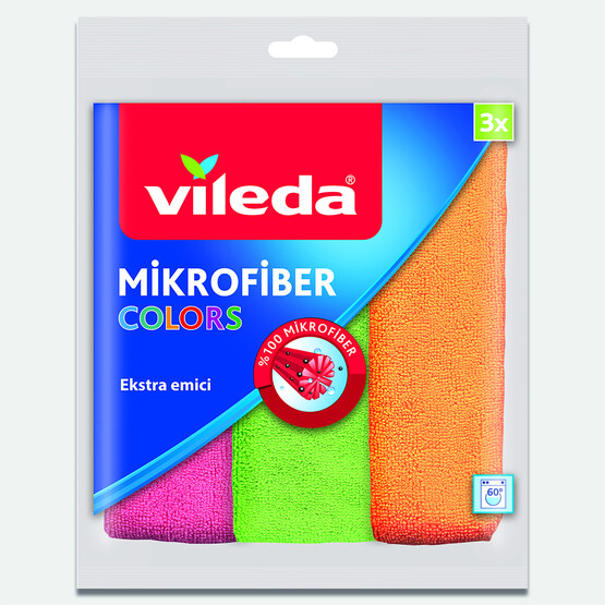 Vileda Colors Ekstra Emici Mikrofiber Bez 3'lü Paket  