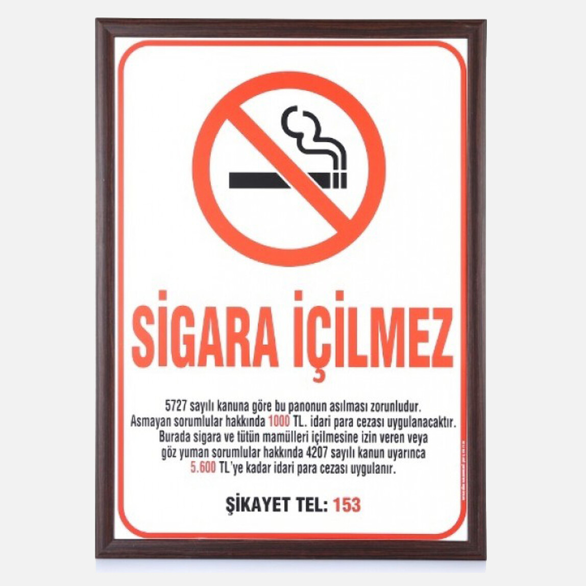    Akyazı Sigara İçilmez Ahçap Çerçeve 35x50 cm  