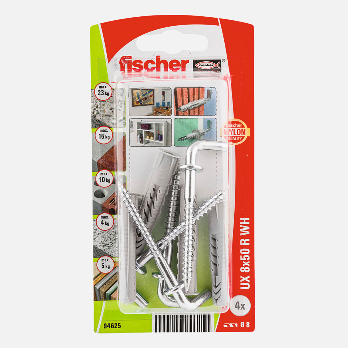    Fischer UX  8x50 Universal Dübel Açılı Kancalı  