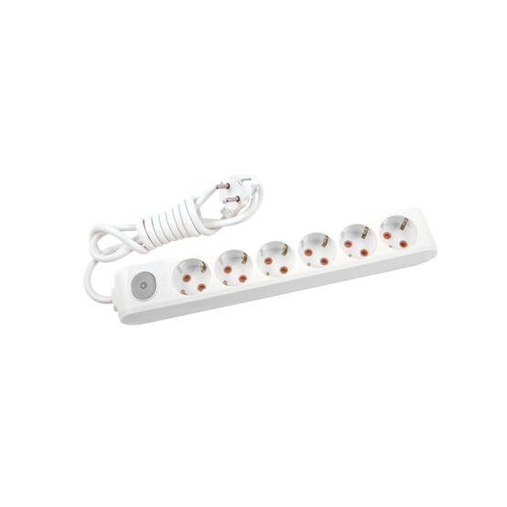 Viko Multi-Let 6'Lı Topraklı Kablolu Çocuk Korumalı 5 Metre Anahtarlı Priz Beyaz 