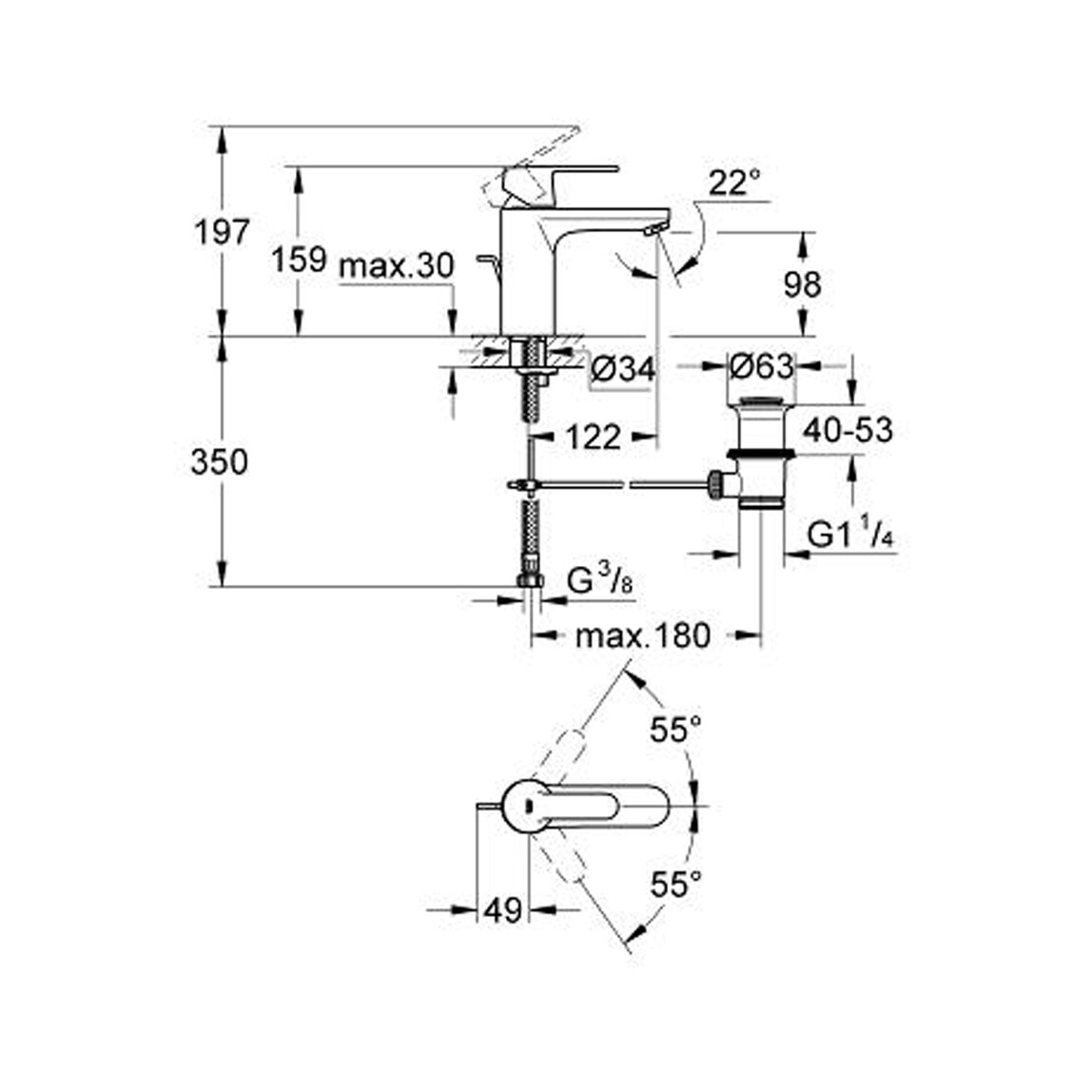    Grohe Get Lavabo Bataryası  