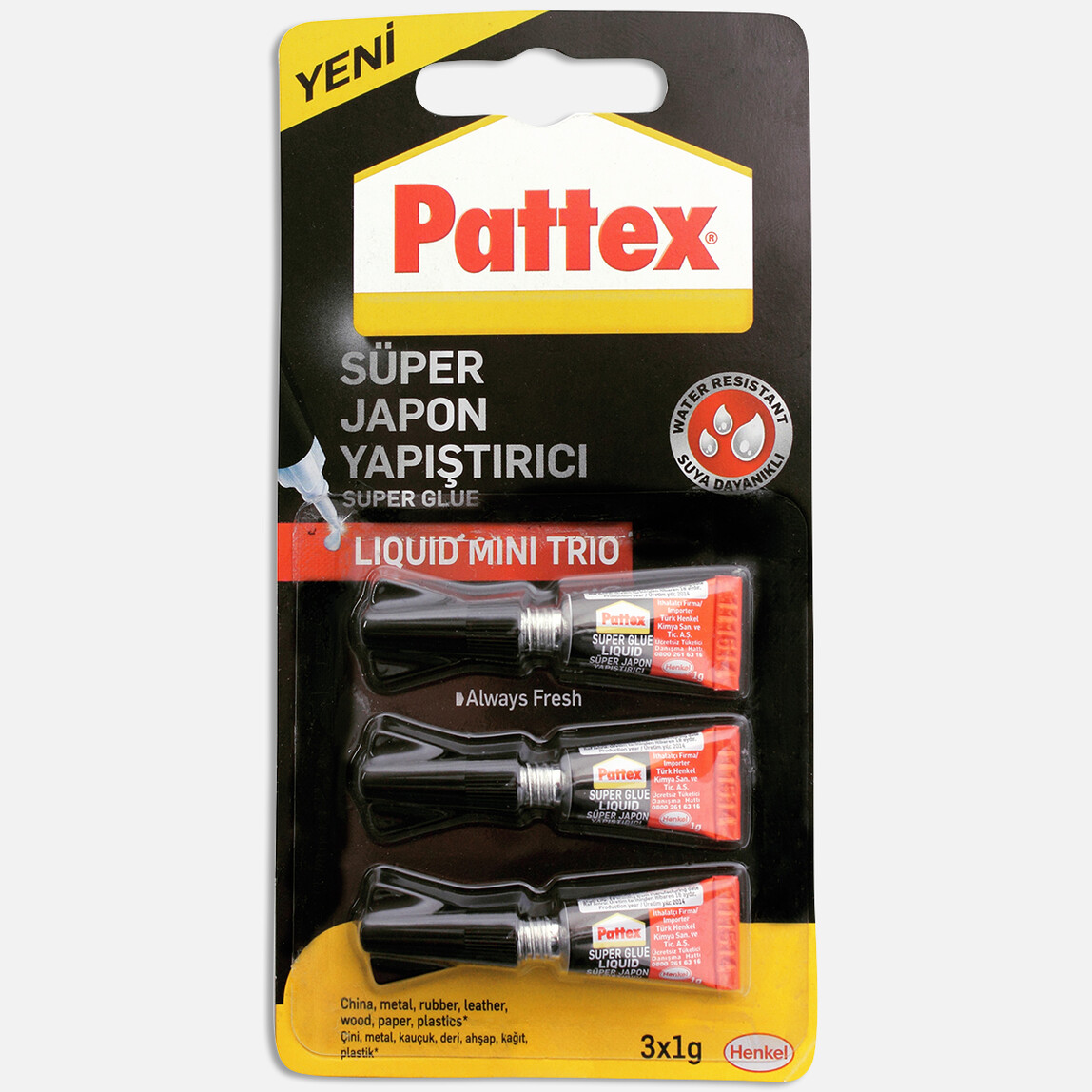    Pattex Mini Trio Süper Japon Yapıştırıcı 3 x 1 gr 