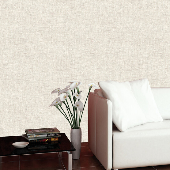 Golden Keten Görünümlü Duvar Kağıdı Bej 52 cm x 10 m
