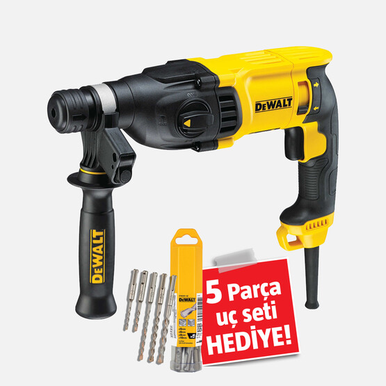 Dewalt D25133K 800W SDS Plus Pnömatik Kırıcı Delici Matkap (5 Parça Uç Seti Hediye!)