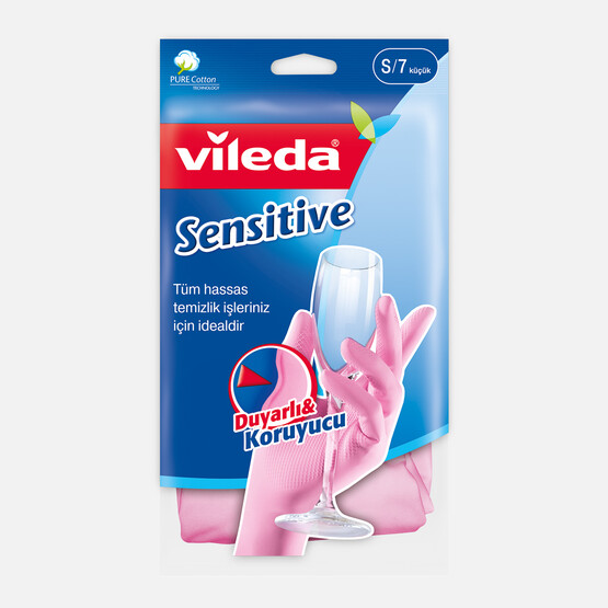 Vileda Candy Pink Sensitive Pamuklu Tek Small Temizlik Eldiveni Pembe