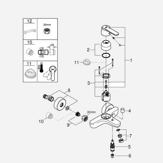 Grohe Get Banyo Bataryası 