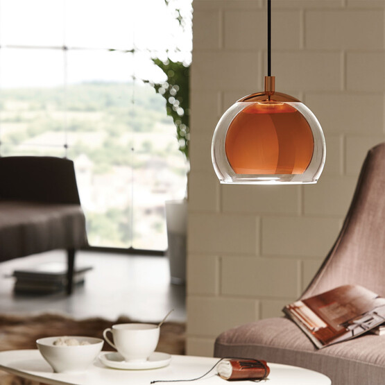 Eglo 94589 Rocamar Çelik Yuvarlak Tekli Modern Sarkıt Bakır  