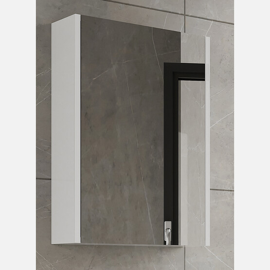 Polka Devrez Aynalı 70 cm Banyo Dolabı Üst Modül Beyaz