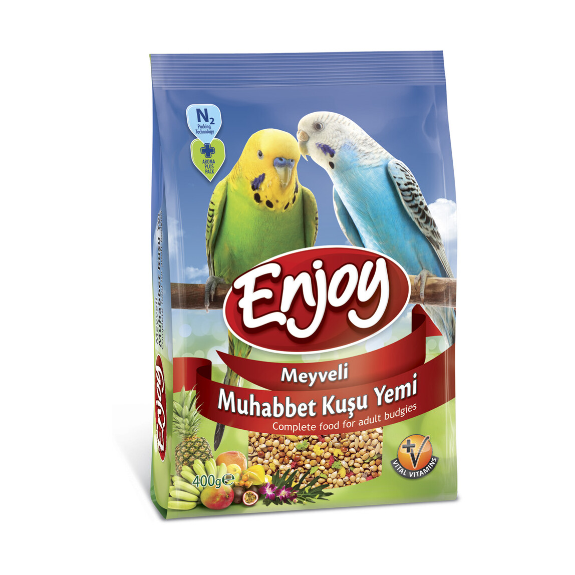    Enjoy Muhabbet Meyveli Kuş Yemi 400 Gr  