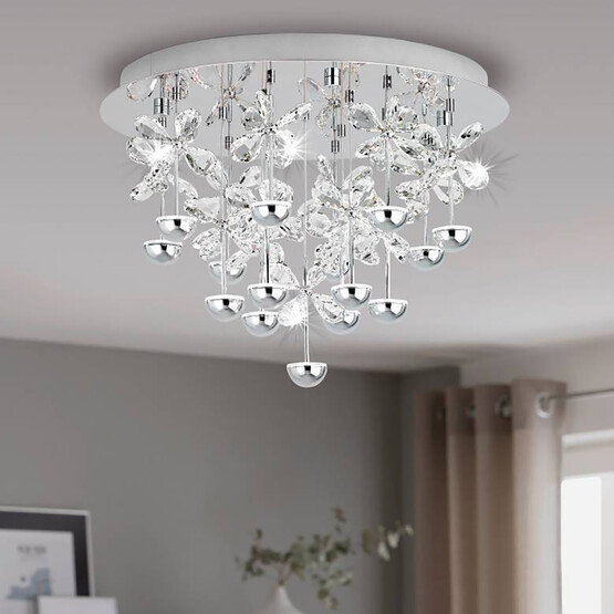 Eglo Pianopoli Modern Tekli Led Cam Yuvarlak Plafonyer Avize 