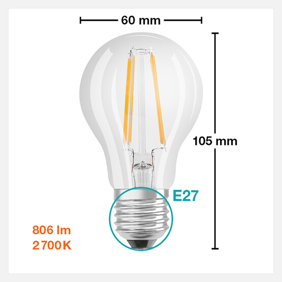 Osram 7 W Sarı Klasik E27 Duy Led Ampul  