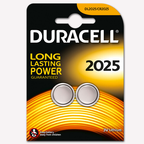 Duracell CR2025 2'li Lityum 3 Volt Düğme Pil