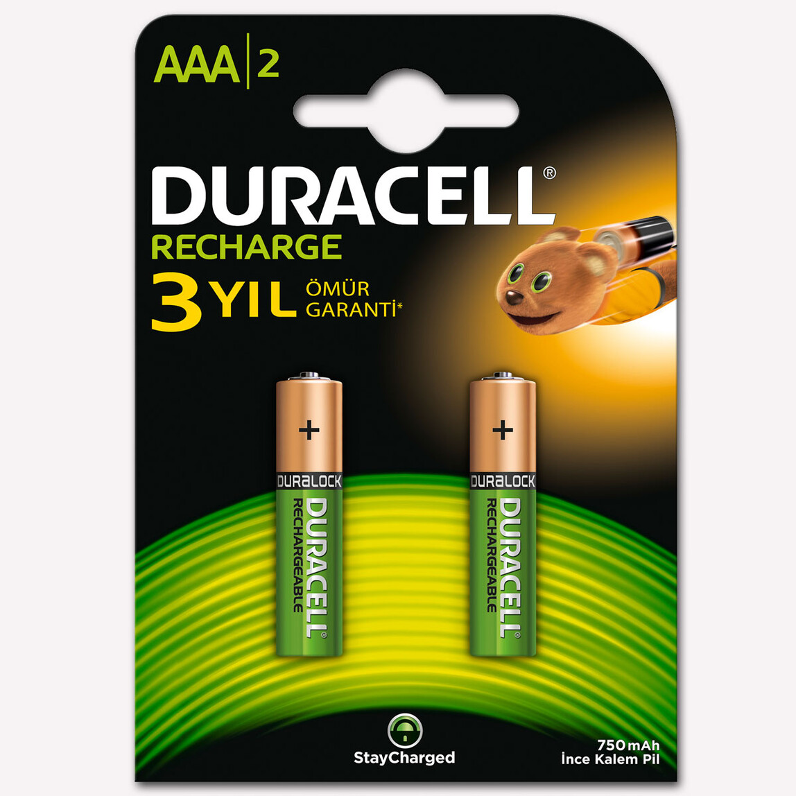    Duracell Şarj Edilebilir Pil 2'li AAA 750 Mah 