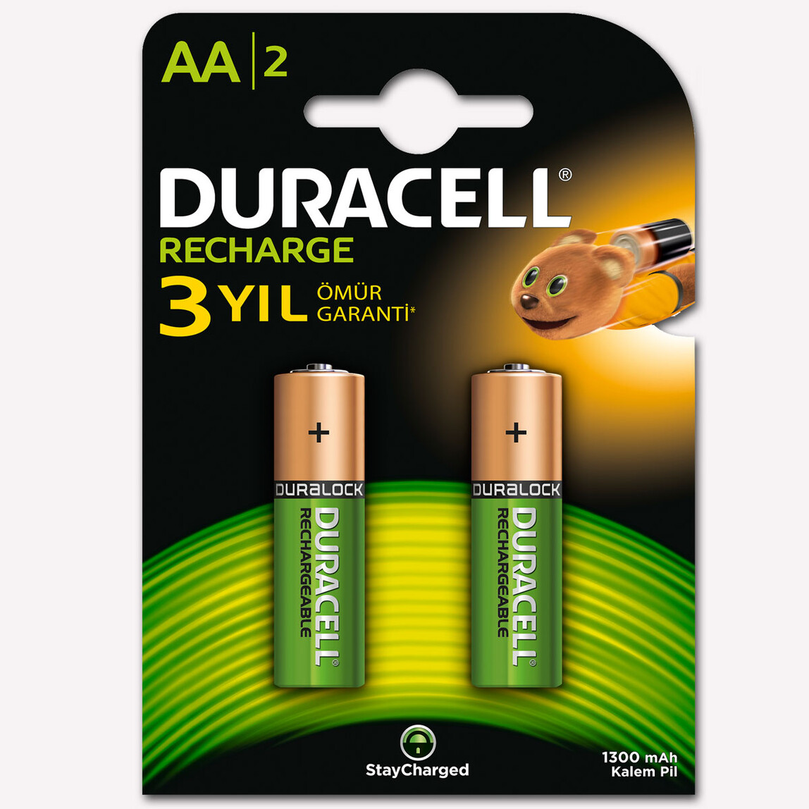    Duracell Şarj Edilebilir Pil 2'li AA 1300 Mah 