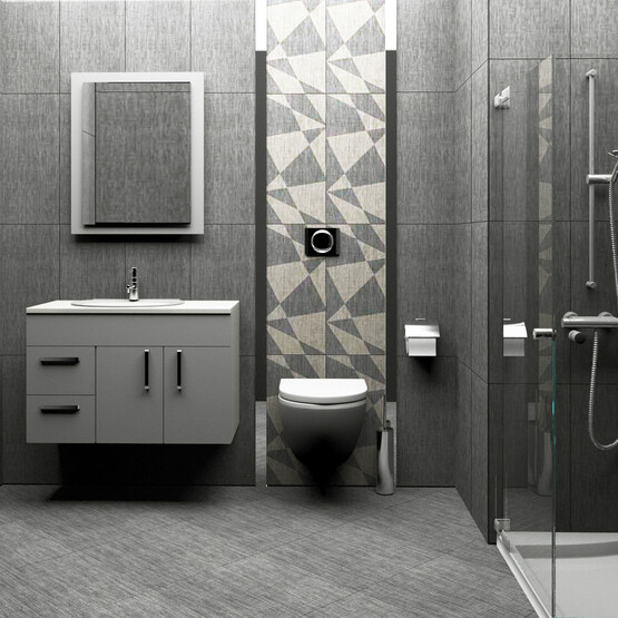 Duratiles Keten Dekor Karo Antrasit 30 x 60 cm 1,44 m2