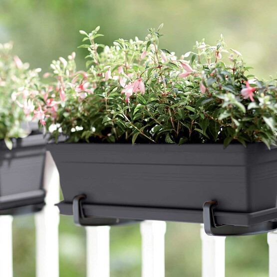Elho Green Basics Balkon Saksısı Siyah 50 cm 