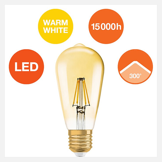 Osram Gold 4 W Sarı Mum E27 Duy Led Ampul  