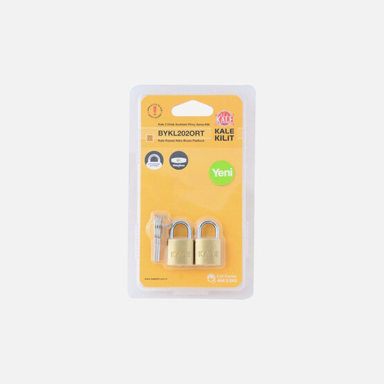 Kale Kilit 2 x ortak Anahtarlı Pirinç Asma Kilit 20 mm 