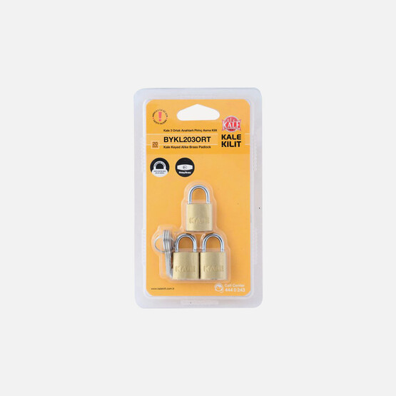 Kale Kilit 3 Ad. Ortak Anahtarlı Pirinç Asma Kilit 20 mm 