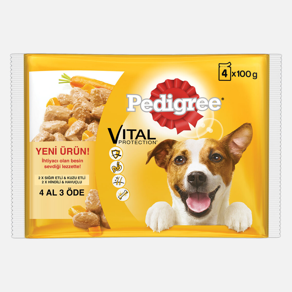    Pedigree 400Gr Köpek Yaş Mama 4X100Gr    