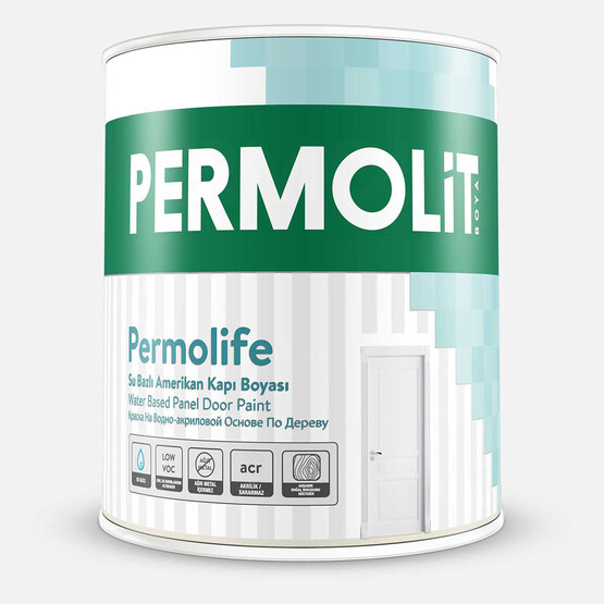 Permolit 0,75Lt Permolife Su Bazlı Beyaz Amerikan Kapı Boyası