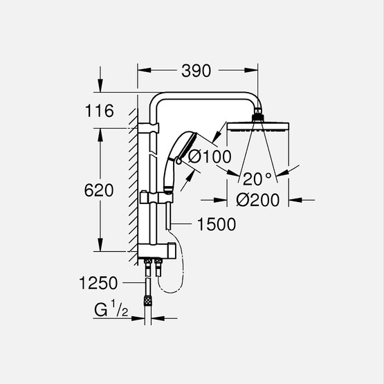 Grohe New Tempesta Kolonlu Duş Sistemi