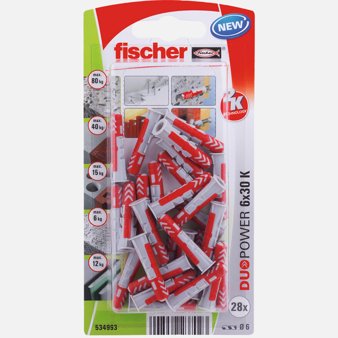    Fischer Duopower 6x30 K NV(28) Dübel   