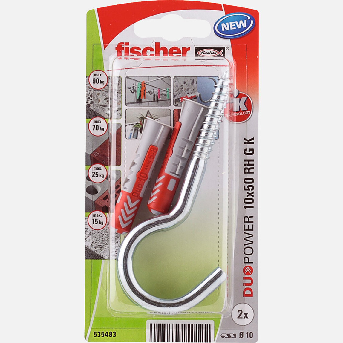    Fischer Duopower10x50 RH NKNV(2)Dübel   