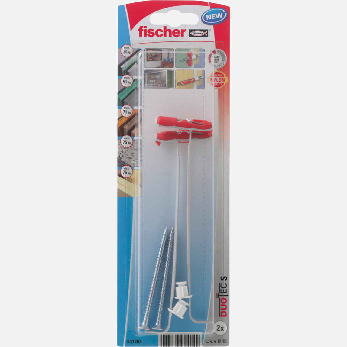    Fischer Duotec S 10 K NV (2)Dübel   