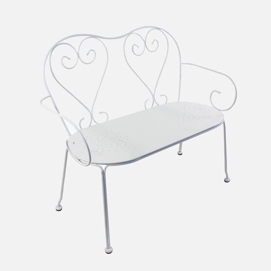 Sunfun Steel Metal Bahçe Bankı Beyaz 
