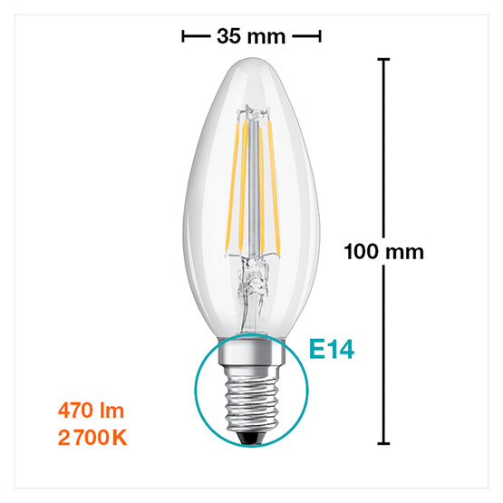 Osram 40 W Beyaz Mum E14 Duy 2'li Led Ampul  