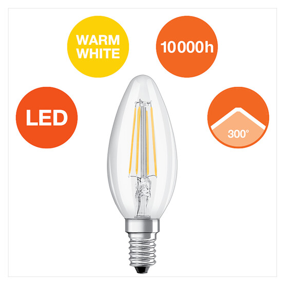 Osram 40 W Beyaz Mum E14 Duy 2'li Led Ampul  