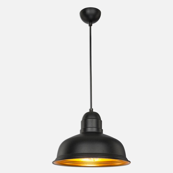 Modelight Kümbet Metal Yuvarlak Tekli Modern Sarkıt Siyah  