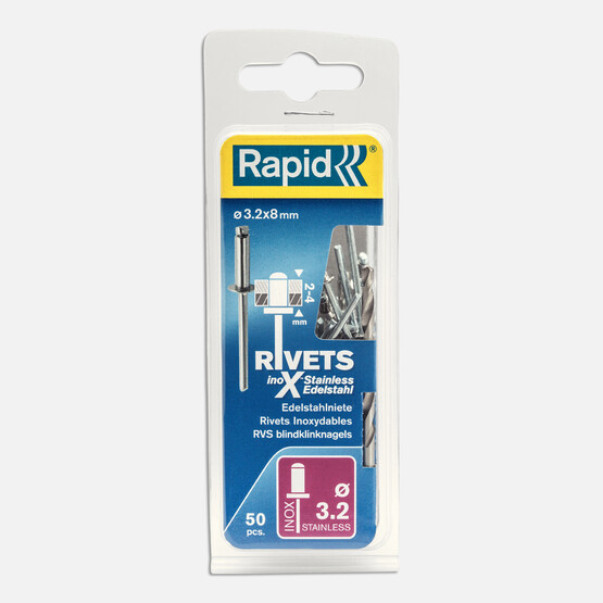 Rapid Perçin 3,2X8 mm Paslanmaz Matkap Ucu 50 Adet  